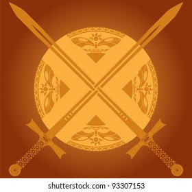 sunny swords. vector illustration for design
