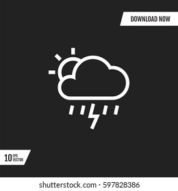 sunny thunderstorm cloud vector icon weather forecast