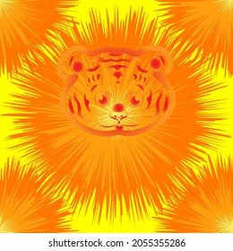 
Sunny Tiger face logo logo template is a new year symbol for background or design.
Vector Element Of Vintage Design.