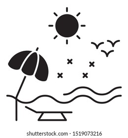 Sunny Tourist Resort Modern Holidays Vector Icon Concept