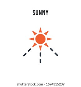 Sunny vector icon on white background. Red and black colored Sunny icon. Simple element illustration sign symbol EPS