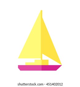 Sunny vector illustration of a sailboat. Beautiful summer picture great for mobile apps, web apps and print media. 