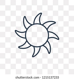 Sunny vector outline icon isolated on transparent background, high quality linear Sunny transparency concept can be used web and mobile