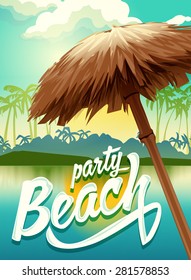 Sunny vector poster beach party