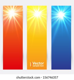 Sunny vertical banner set