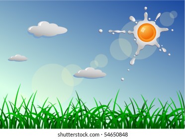 Sunny view outdoors