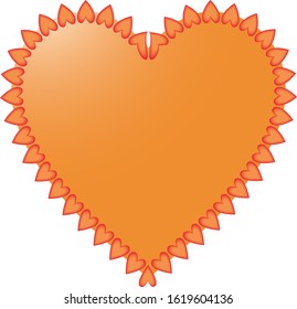 Sunny, warm heart with gradient fill and multi-colored heart border. Vector illustration.