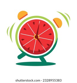 Sunny Watermelon Clock. Summer Time Concept