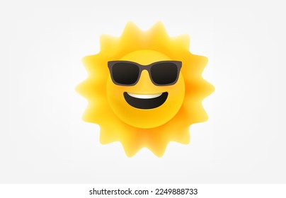 Sunny weather concept. Forecast 3d vector illustration isolated on white background
