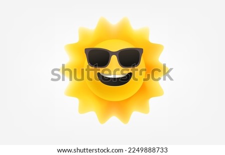 Sunny weather concept. Forecast 3d vector illustration isolated on white background
