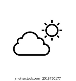 Ícone de condições climáticas ensolaradas com alguma nuvem. Previsão do tempo