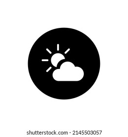 Sunny weather icon in black round