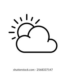 Sunny weather icon line vector illustration design with trendy style