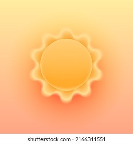 The sunny weather icon for a website or mobile app UI. Bright realistic 3d modern glass morphism design in vector.