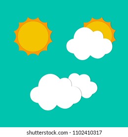Sunny weather icons. Can be used for weather applications.