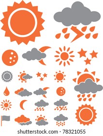 sunny weather icons, vector