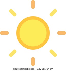 Sunny weather illustration. Sunlight simple symbol icon vector.