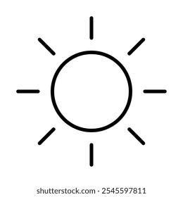 Sunny weather line drawing icon_Line width can be adjusted