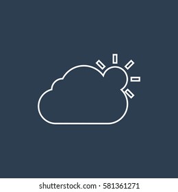 Sunny weather line icon vector