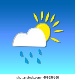Sunny weather and rain Icon