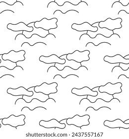 Sunny weather. Summer seamless pattern. Warm bright background. Sun rays and clouds. Hand drawn vector illustration. wallpaper print ornament fabric paper fashion line doodle coloring