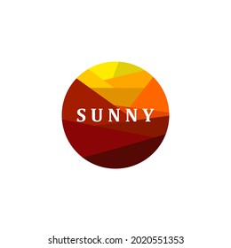 Sunny weather themed background logo design
