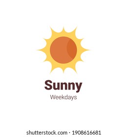 sunny weekdays shining sun logo concept in yellow