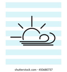 Sunny, windy, sky icon.