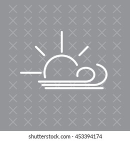 Sunny, windy, sky icon.