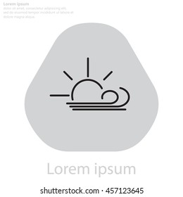 Sunny, windy, sky icon.