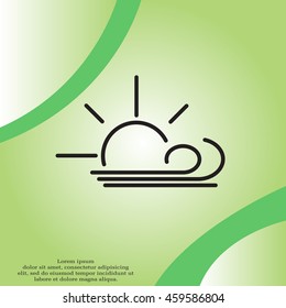 Sunny, windy, sky icon.