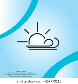 Sunny, windy, sky icon.