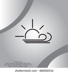 Sunny, windy, sky icon.