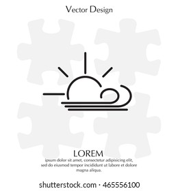 Sunny, windy, sky icon.