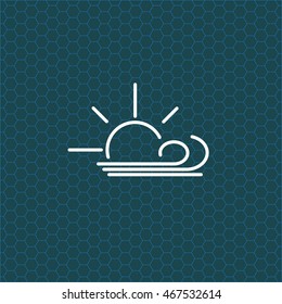 Sunny, windy, sky icon.