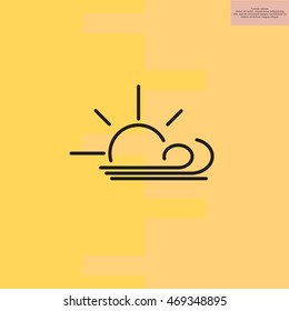 Sunny, windy, sky icon.