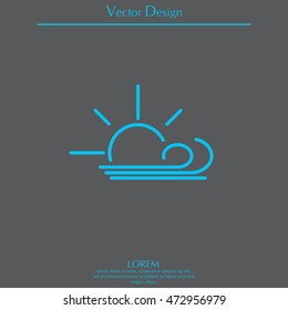 Sunny, windy, sky icon.