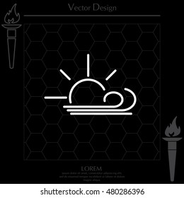 Sunny, windy, sky icon.