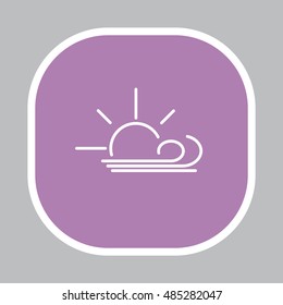 Sunny, windy, sky icon.