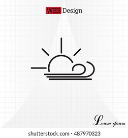 Sunny, windy, sky icon.