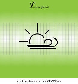Sunny, windy, sky icon.