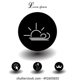 Sunny, windy, sky icon.
