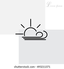 Sunny, windy, sky icon.