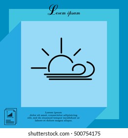 Sunny, windy, sky icon.