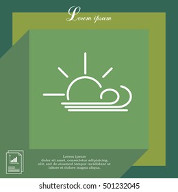 Sunny, windy, sky icon.