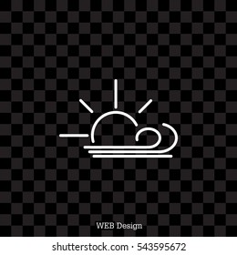 Sunny, windy, sky icon.