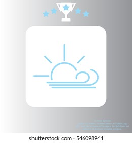 Sunny, windy, sky icon.