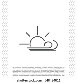 Sunny, windy, sky icon.