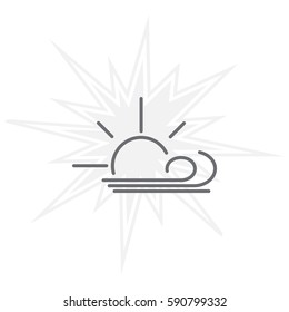 Sunny, windy, sky icon.
