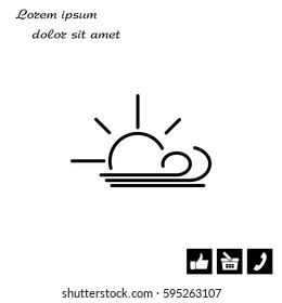 Sunny, windy, sky icon.